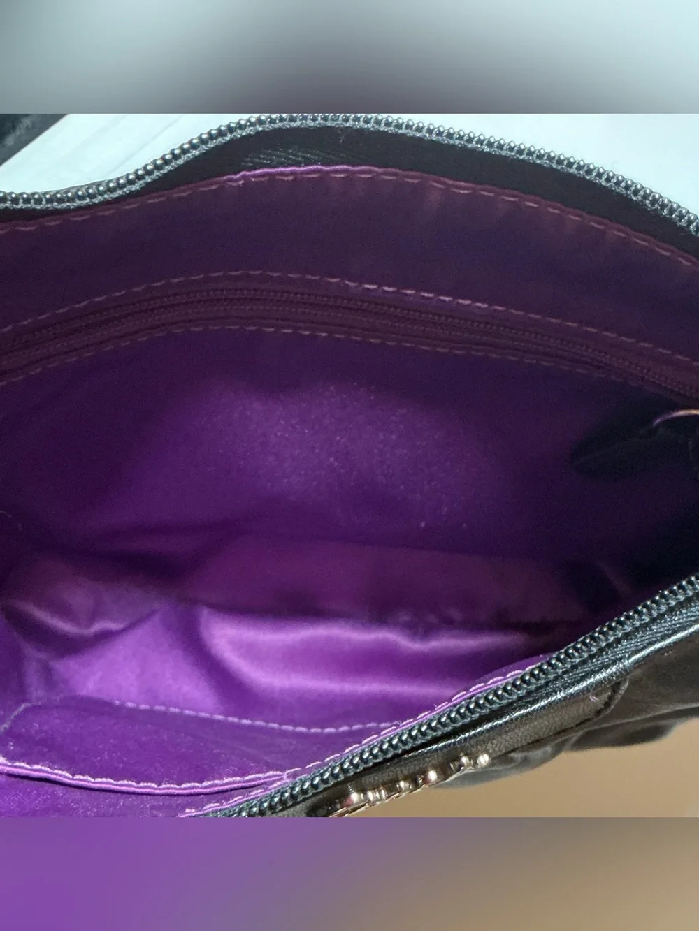 Coach Ashley Vintage Black Crossbody w/Purple Satin Exterior - EUC - Picture 6 of 8